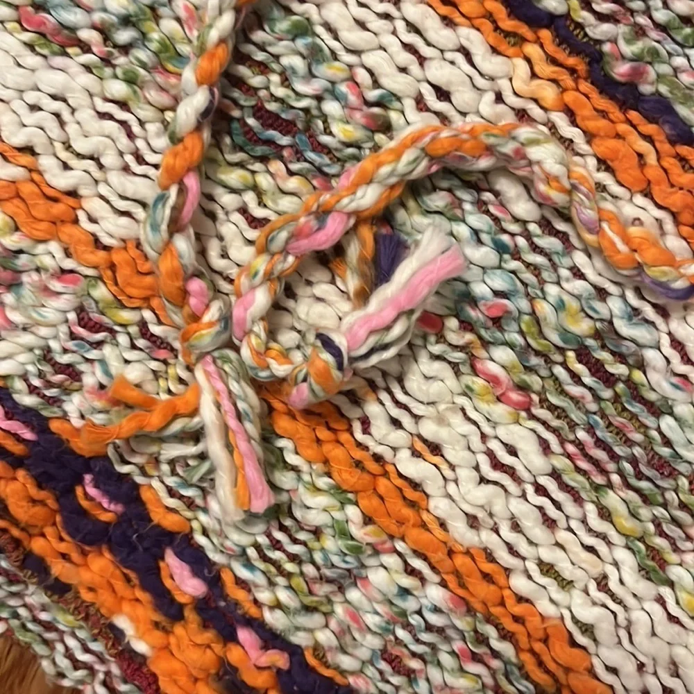 NWT Free People Winter Bright Hoodie in Rainbow Citrus Combo XS